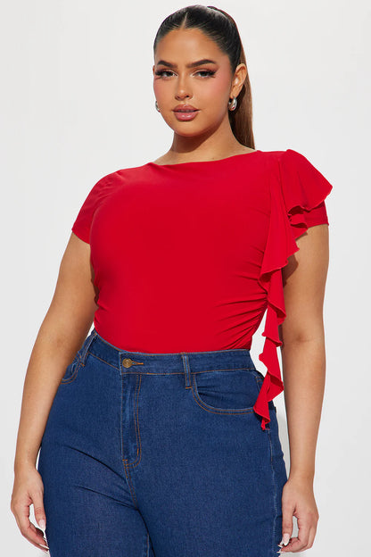 Flatter Me Off Shoulder Bodysuit - Ivory