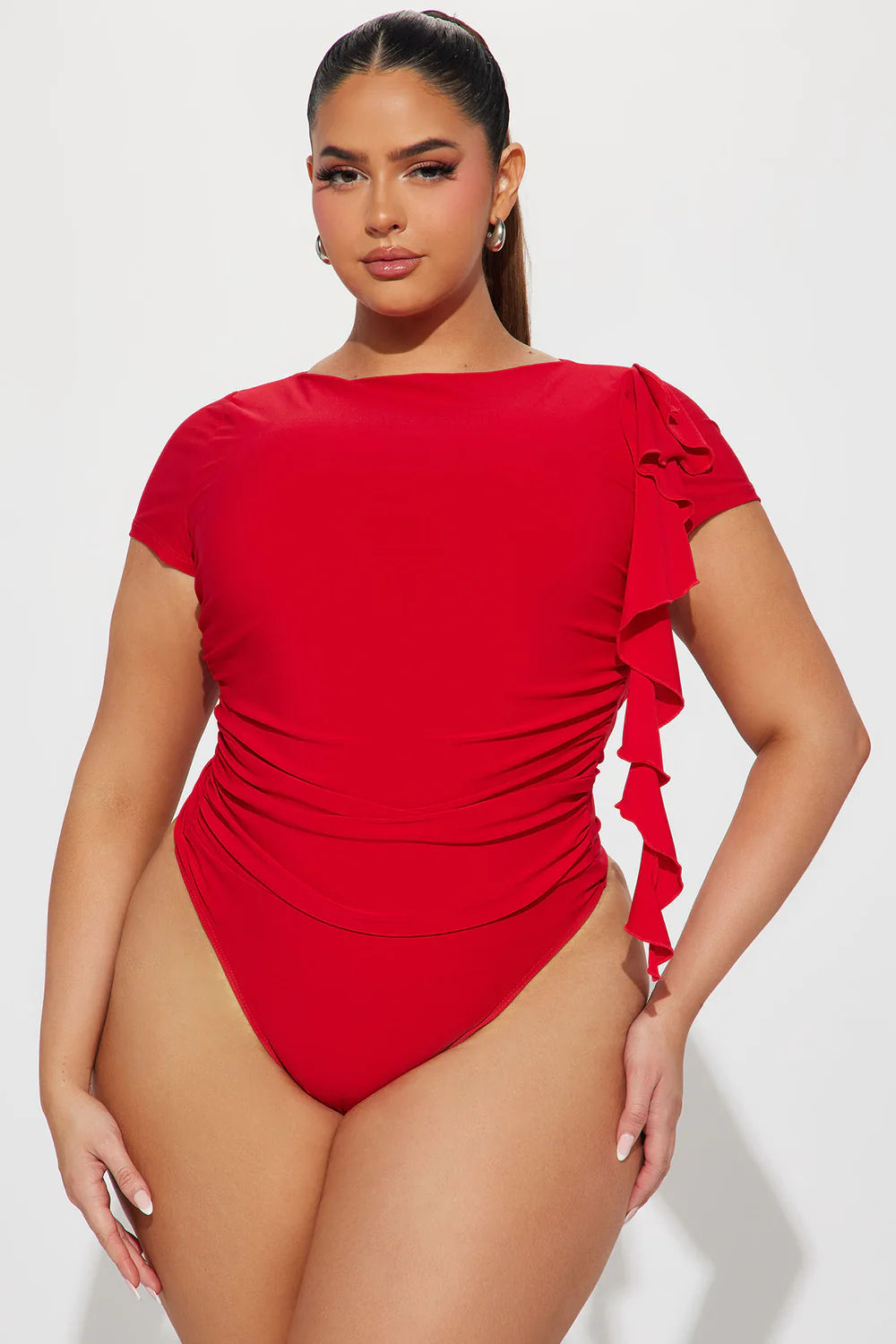 Flatter Me Off Shoulder Bodysuit - Ivory