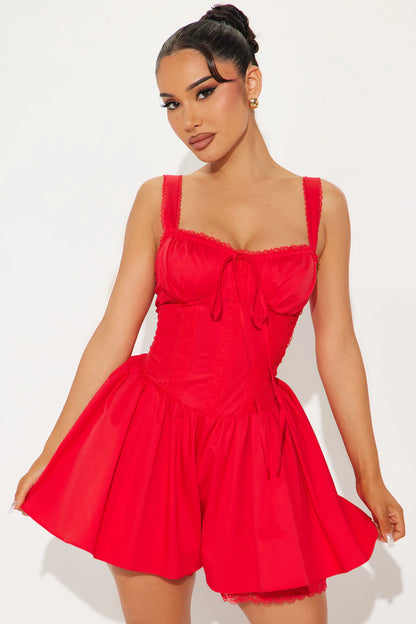 Fall For Me Romper - Red