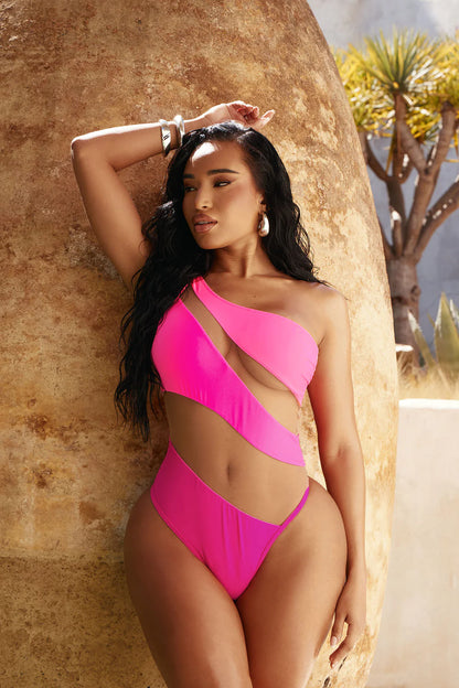 Island Hideout Cutout Mesh One Piece Swimsuit