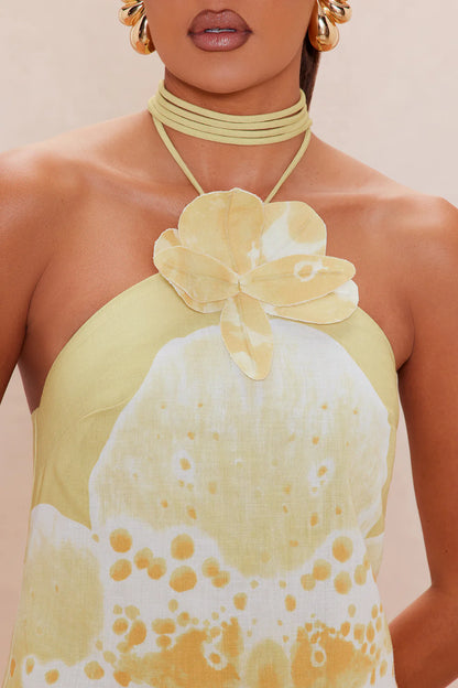 Tropical Oasis Linen Mini Dress