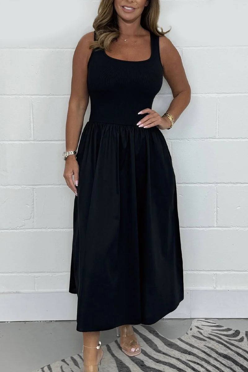 Women's flared t-Shirt Midi Dress-Effortlessly chic