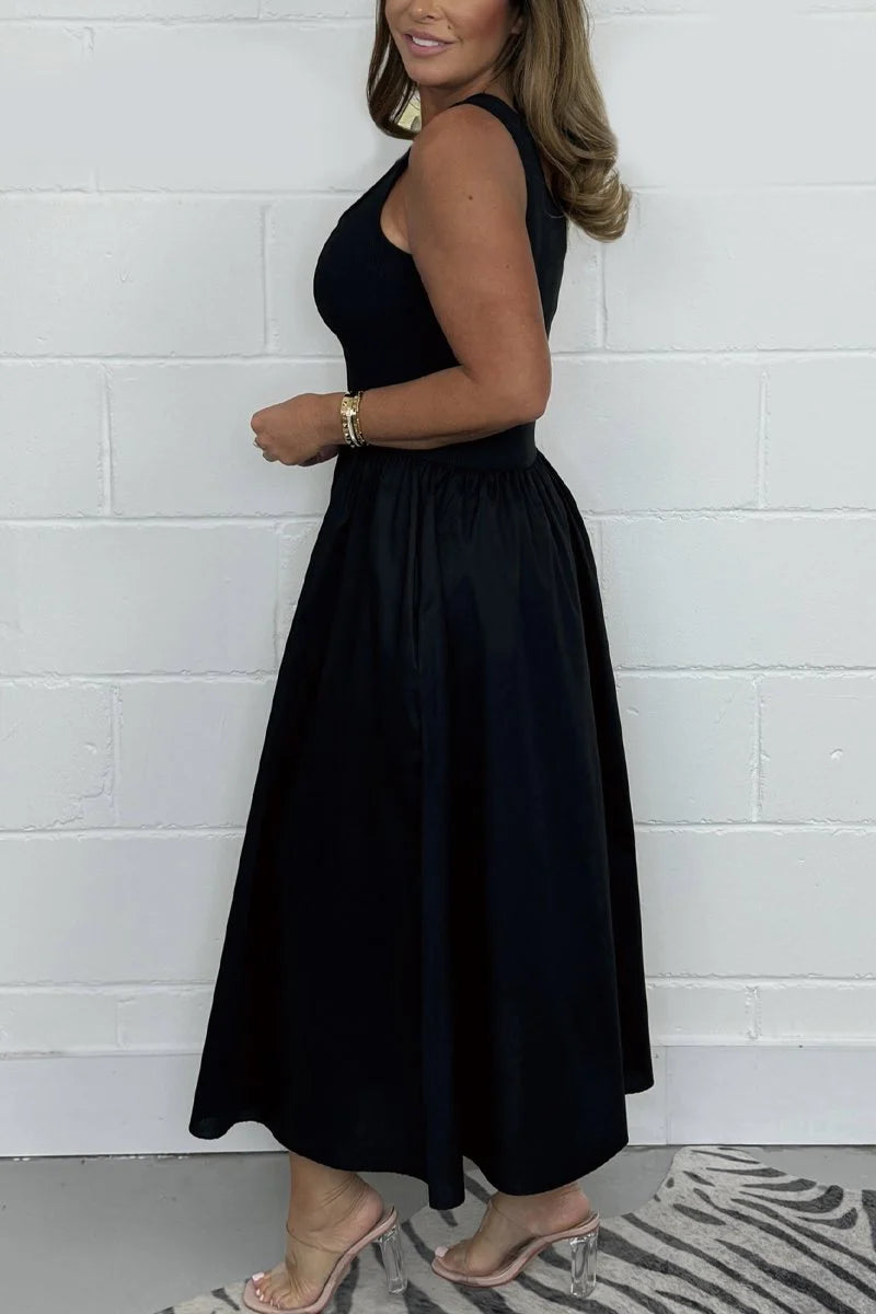 Women's flared t-Shirt Midi Dress-Effortlessly chic