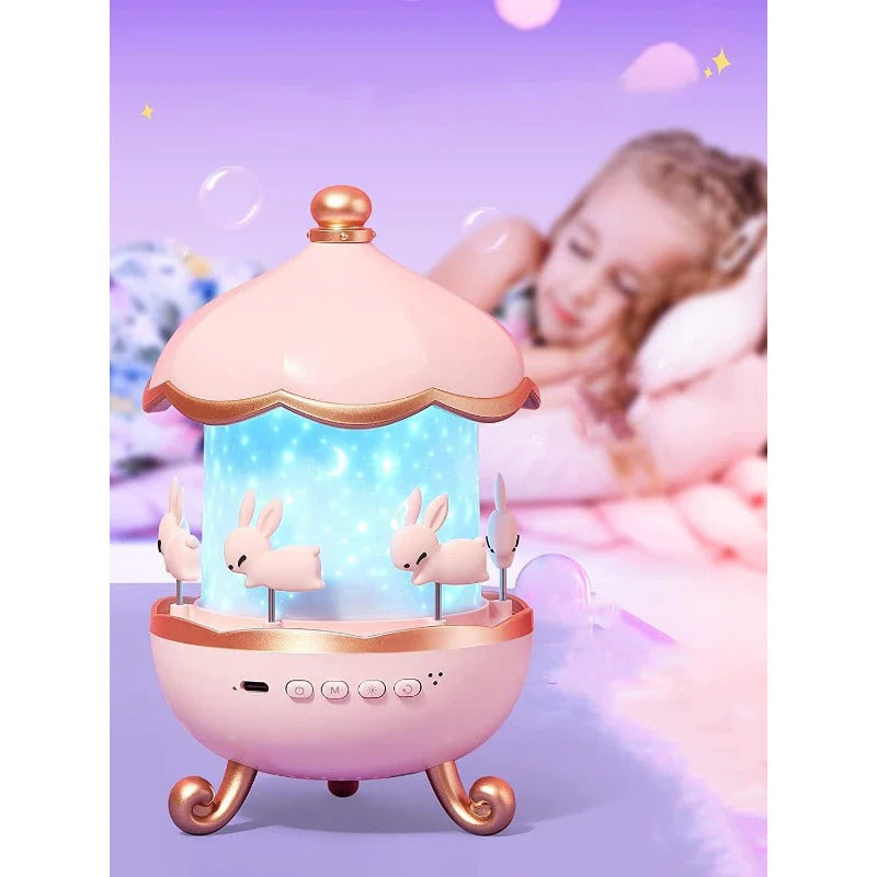 360º Rotating Rabbit Night Light Projector