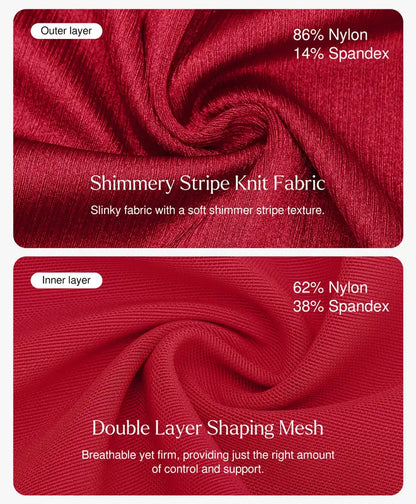 Popilush Sexy Shapewear Mini Satin Slimming Cocktail Dress Built-In Bra Square Neck Tummy Control#FallFreshness