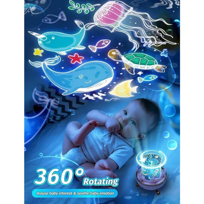 360º Rotating Rabbit Night Light Projector