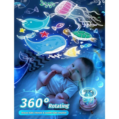360º Rotating Rabbit Night Light Projector