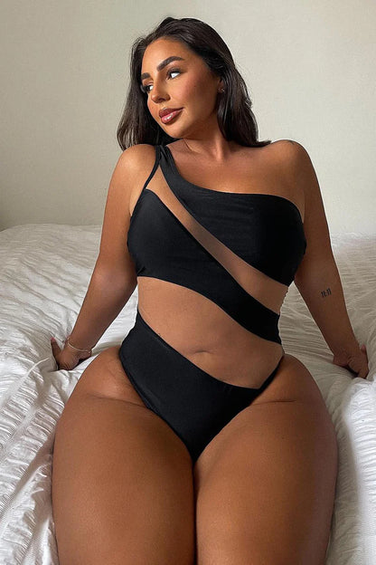 Island Hideout Cutout Mesh One Piece Swimsuit