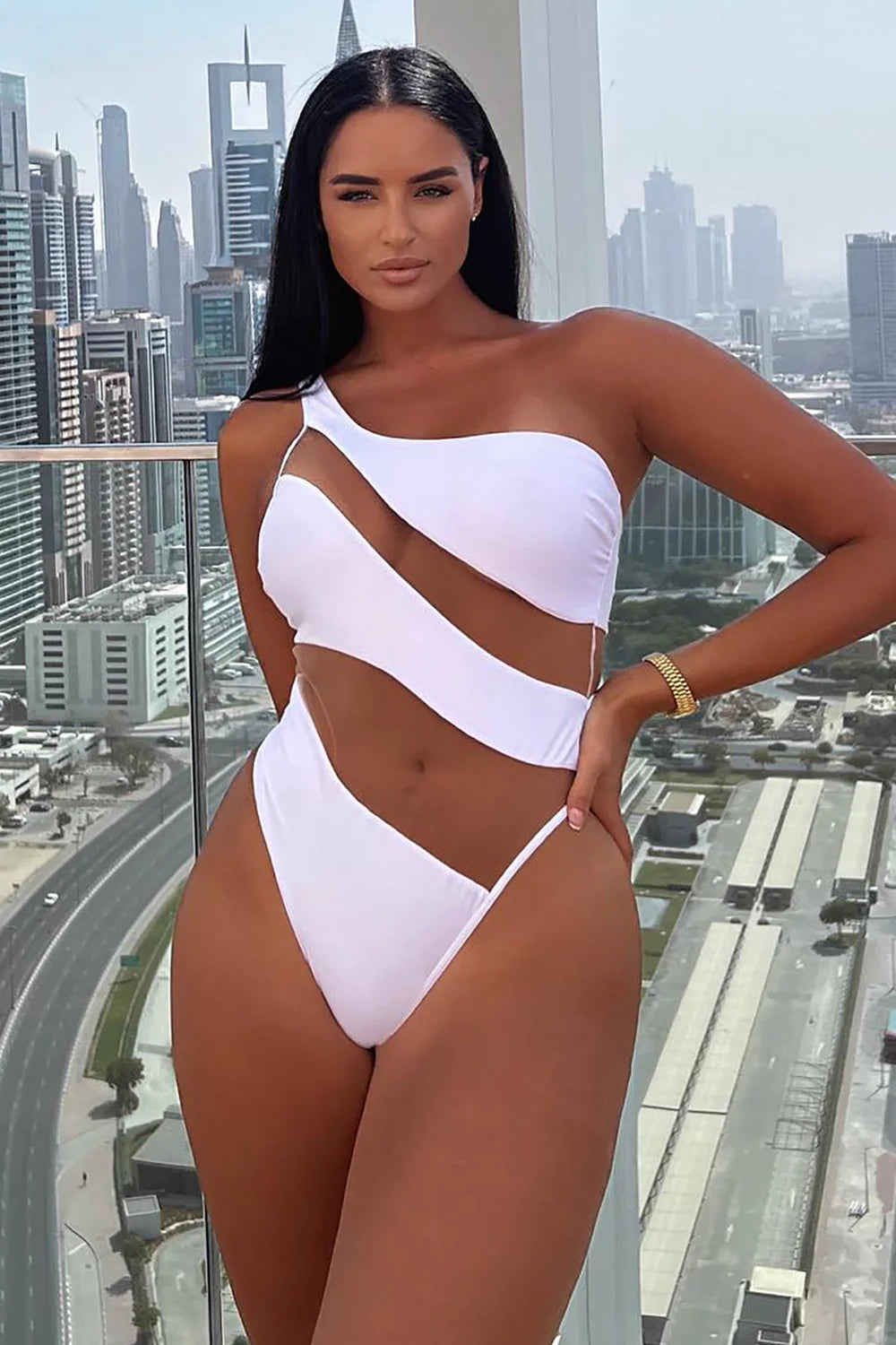 Island Hideout Cutout Mesh One Piece Swimsuit