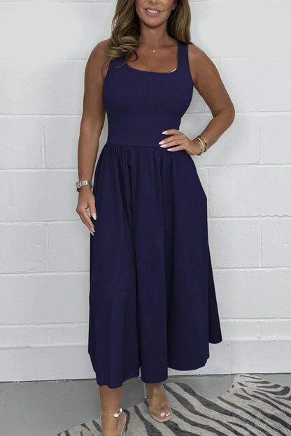 Women's flared t-Shirt Midi Dress-Effortlessly chic