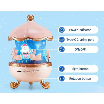 360º Rotating Rabbit Night Light Projector