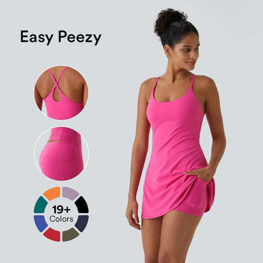 The ultimate backless sports dress — designed for movement and easy bathroom breaks