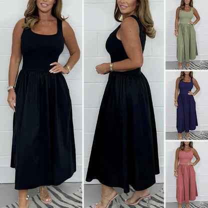 Women's flared t-Shirt Midi Dress-Effortlessly chic