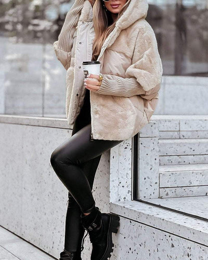 Women's warm hooded coat