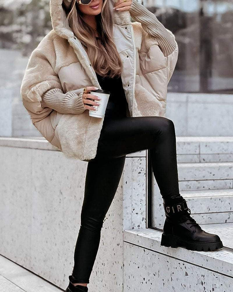 Women's warm hooded coat