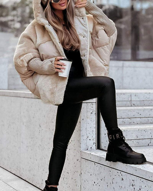 Women's warm hooded coat