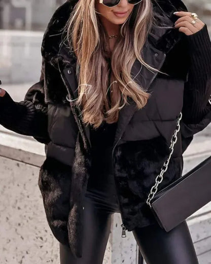Women's warm hooded coat
