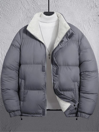 Men's winter zip-up hooded coat,