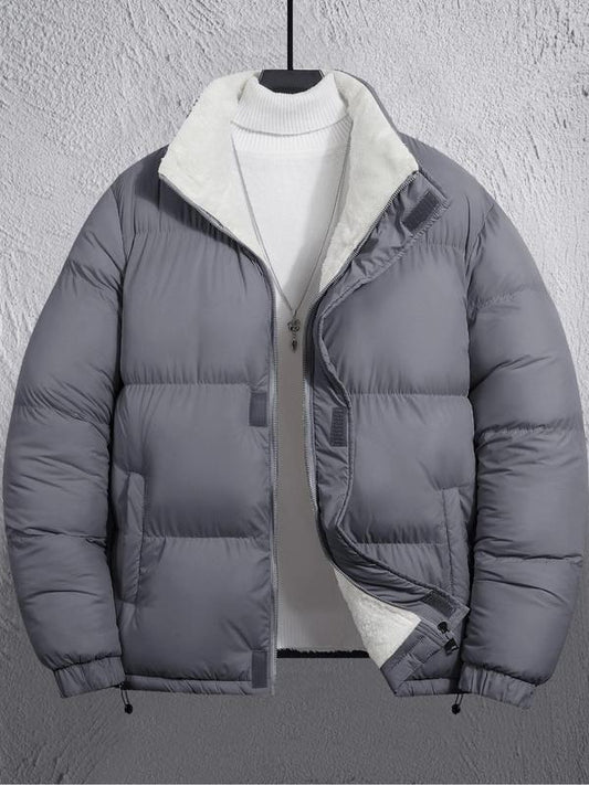 Men's winter zip-up hooded coat,