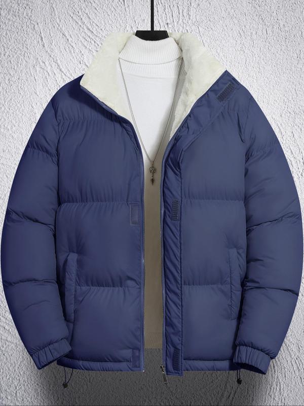 Men's winter zip-up hooded coat,