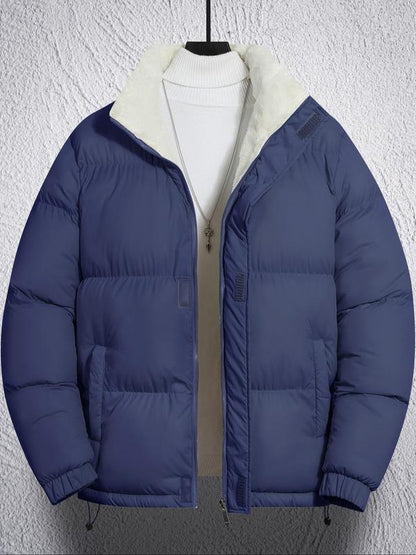Men's winter zip-up hooded coat,