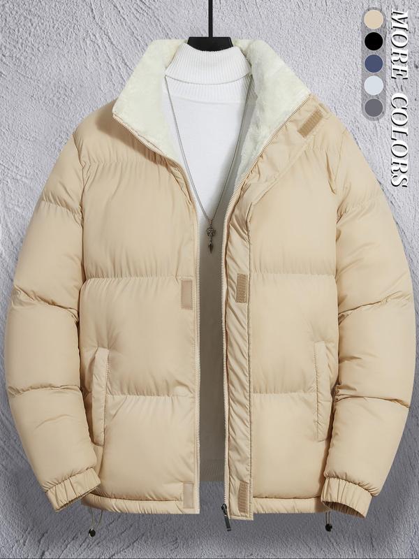 Men's winter zip-up hooded coat,