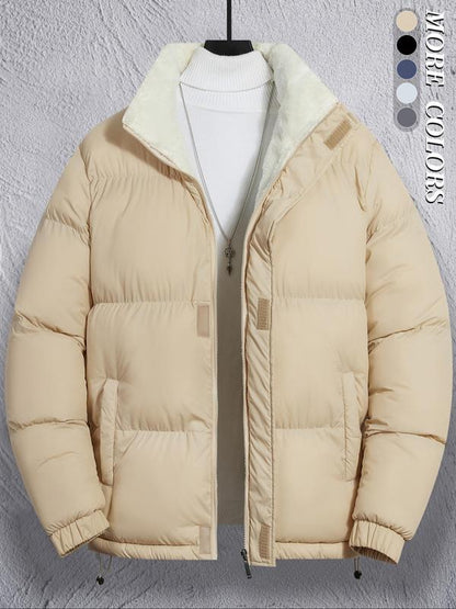 Men's winter zip-up hooded coat,