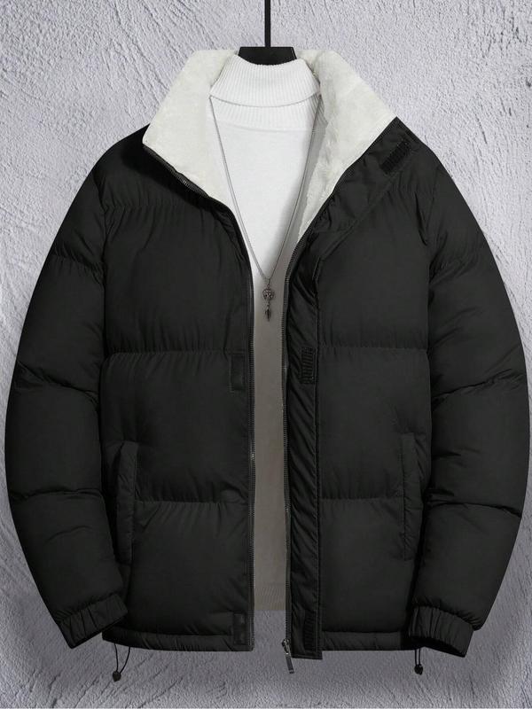 Men's winter zip-up hooded coat,