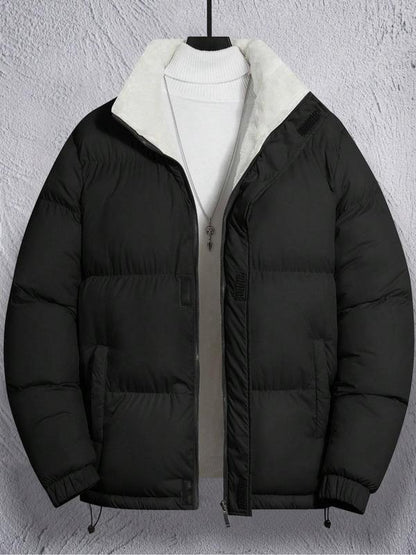 Men's winter zip-up hooded coat,